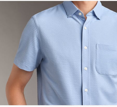 Commuter® Seersucker Short Sleeve Button Down