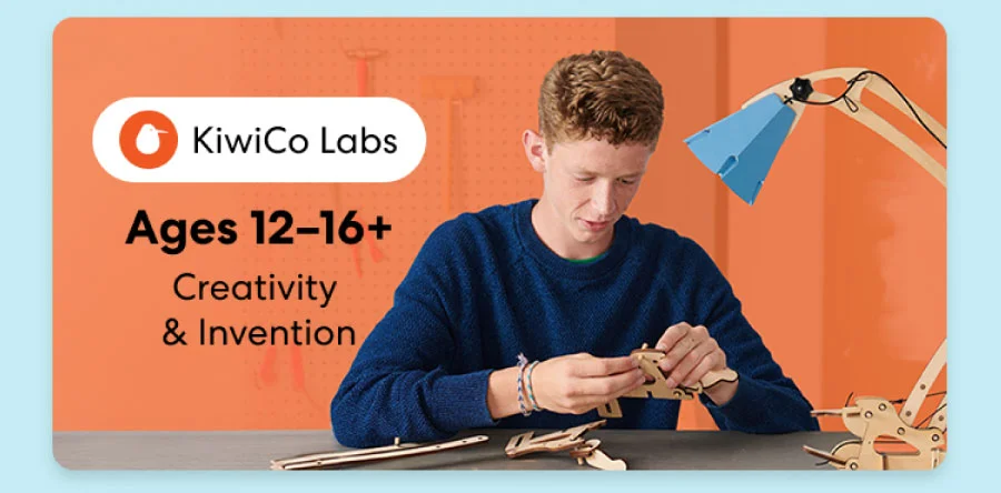 Teen creating an advanced KiwiCo project. Ideal for ages 12–16+ to spark creativity and innovation. Teen creating an advanced KiwiCo project. Ideal for ages 12–16+ to spark creativity and innovation.