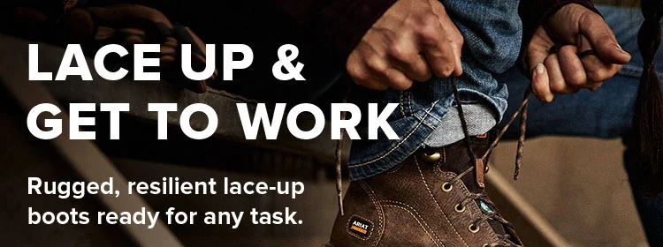 Rugged, resilient lace-up boots ready for any task.