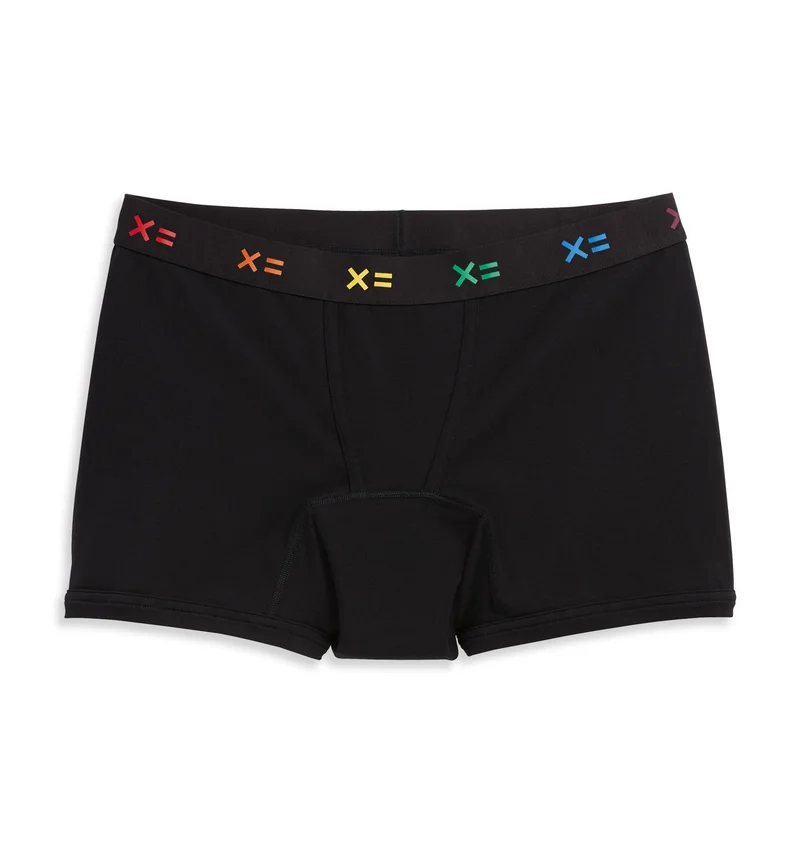 Image of First Line Period 4.5" Trunks - Black X= Rainbow