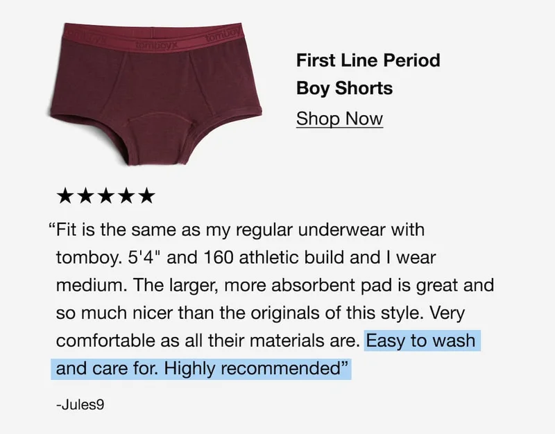 First Line Period Boy Shorts