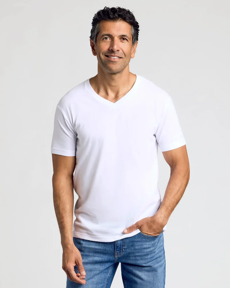 Image of White Classic V-Neck