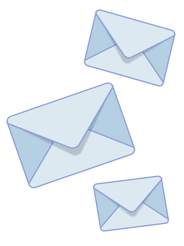 Envelopes with sparkles.