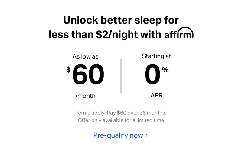Unlock better sleep for  less than $2/night with Affirm