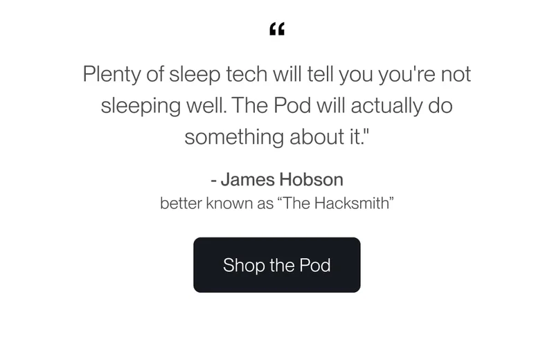 Plenty of sleep tech will tell you you're not sleeping well. The Pod will actually do something about it."