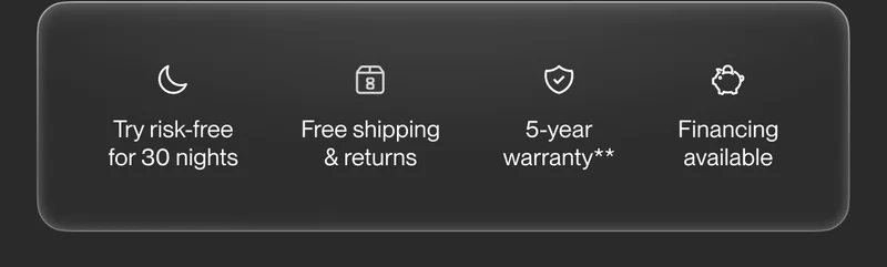 Try risk-free for 30 nights | Free shipping & returns | 5-year warranty**
