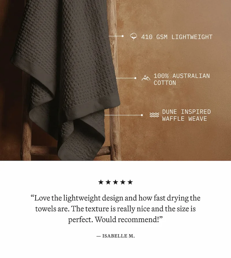 ITALIC | Sedona Waffle Charcoal Towel