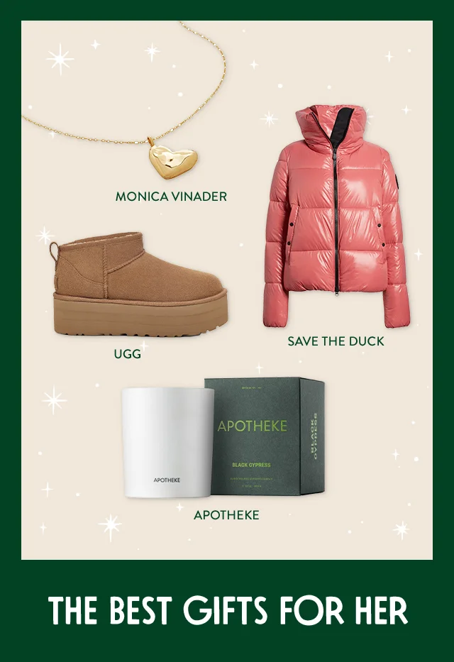 The best gifts for her, including clothing, jewelry and home fragrance.