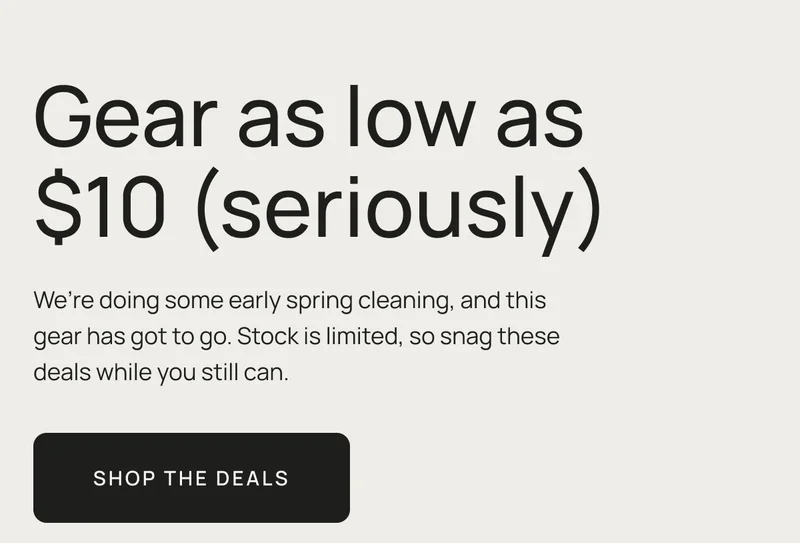 Gear as low as $10