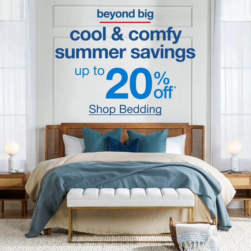 up to 20% off bedding