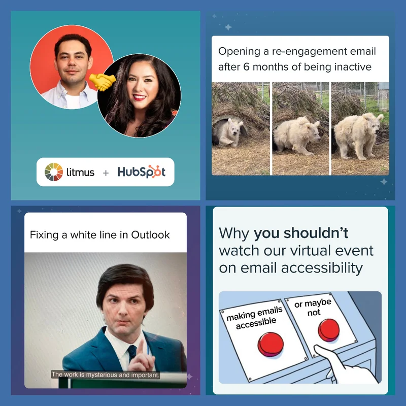 Featuring the four most recent posts on Litmus' Instagram