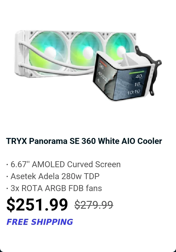 TRYX Panorama SE 360 White AIO Cooler