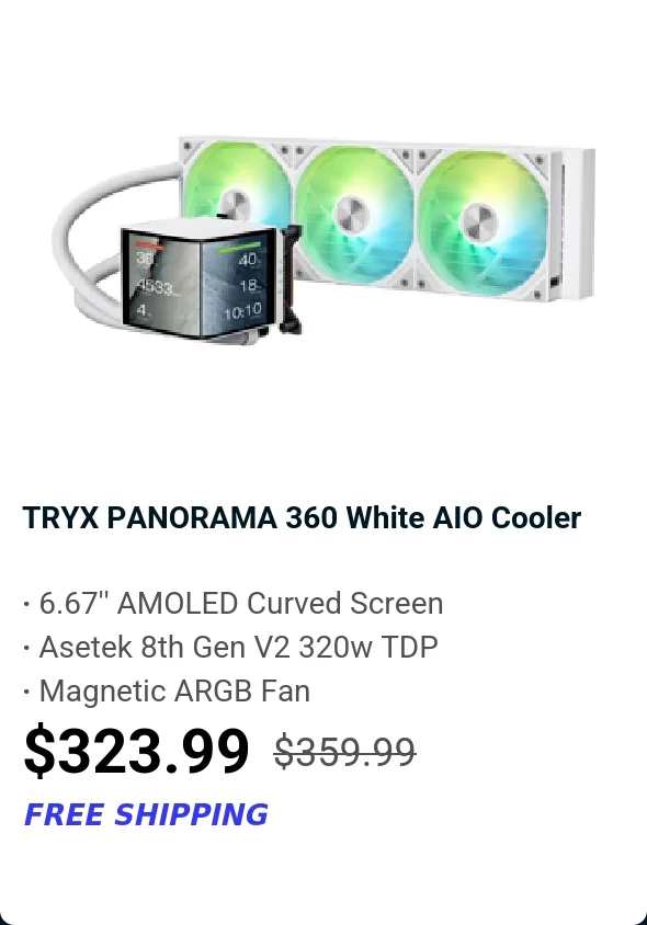TRYX PANORAMA 360 White AIO Cooler