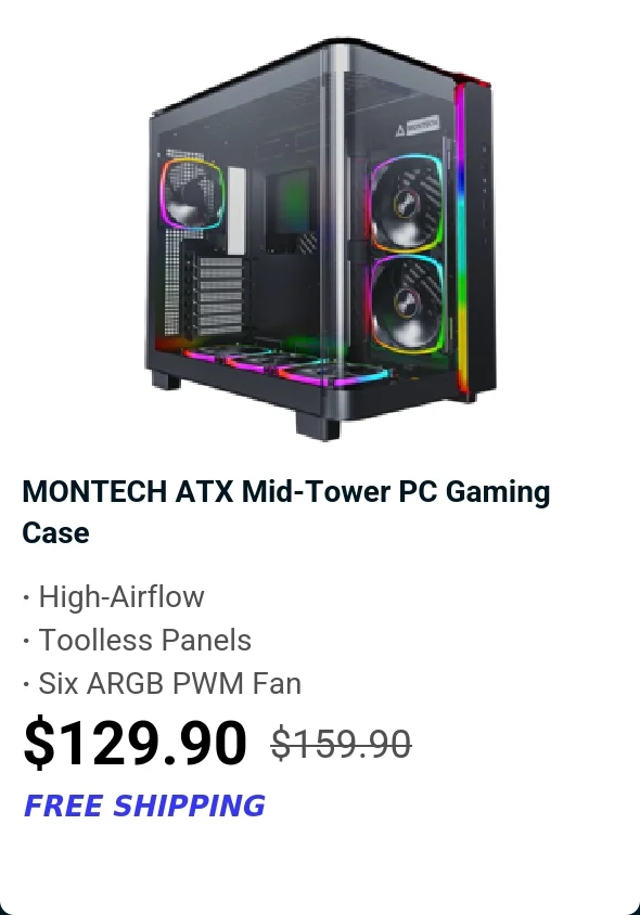 MONTECH ATX Mid-Tower PC Gaming Case