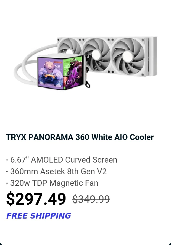 TRYX PANORAMA 360 White AIO Cooler