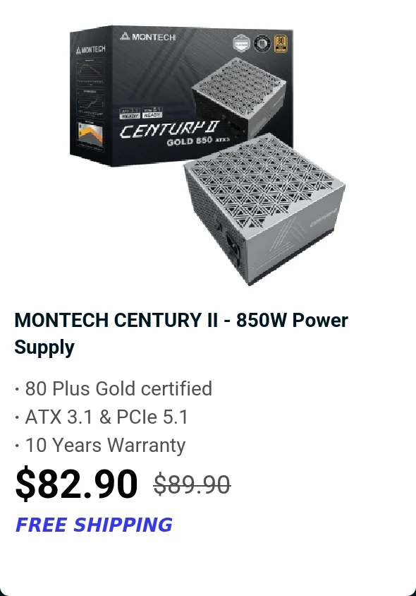 MONTECH CENTURY II - 850W Power Supply
