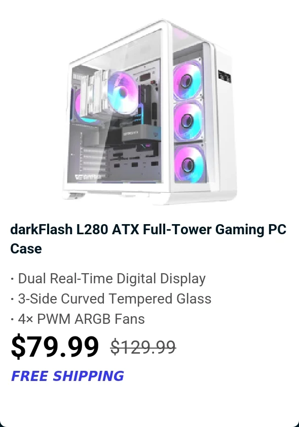 darkFlash L280 ATX Full-Tower Gaming PC Case