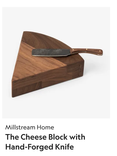 The Cheese Block with Hand-Forged Knife