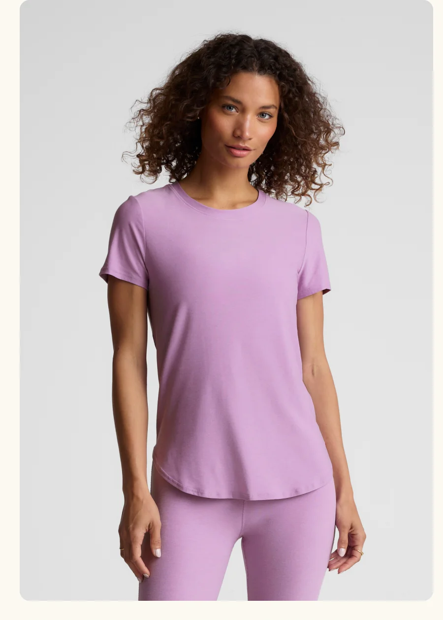 Featherweight On The Down Low Tee in Lilac Petal Heather