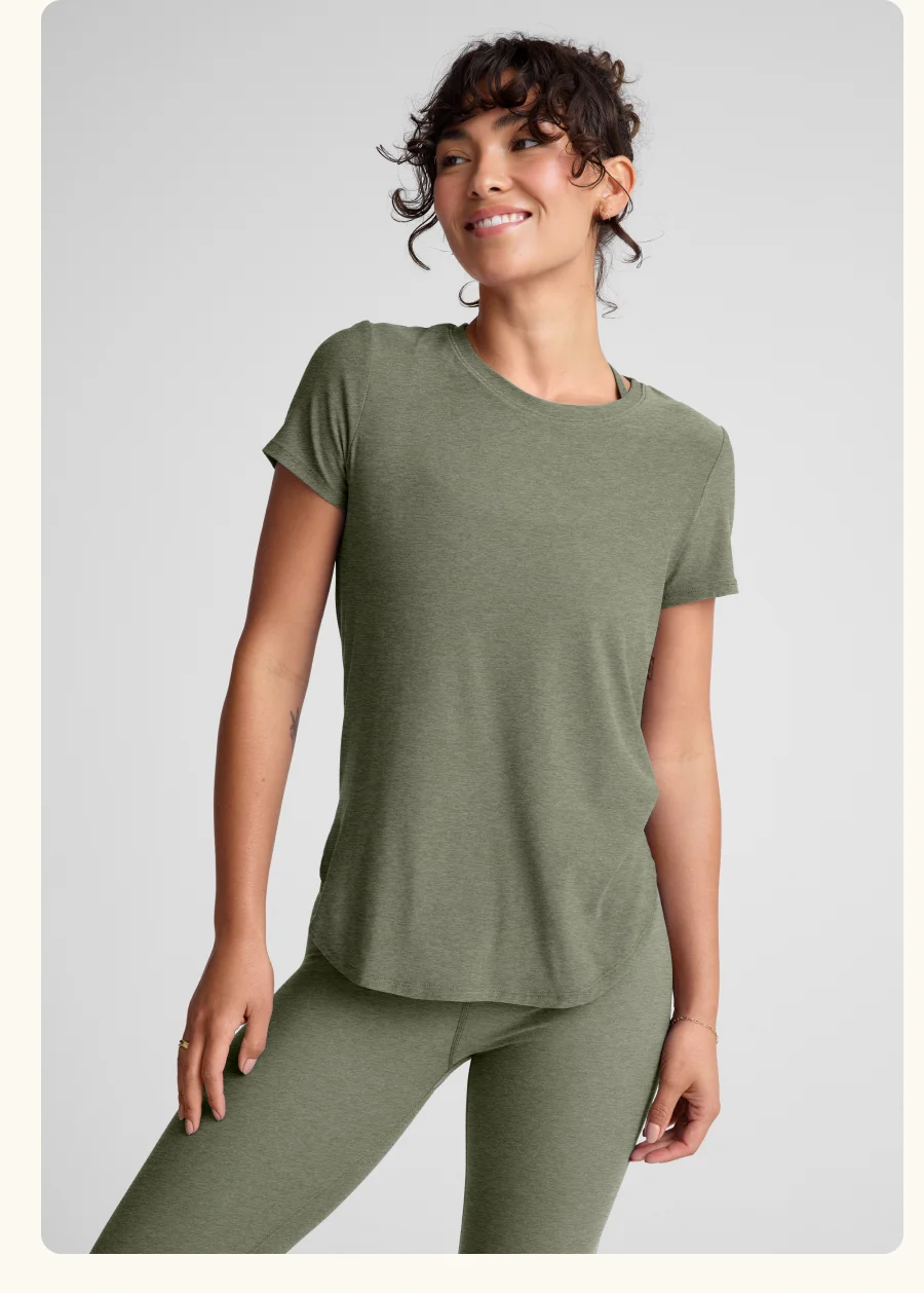 Featherweight On The Down Low Tee in Grey Sage Heather