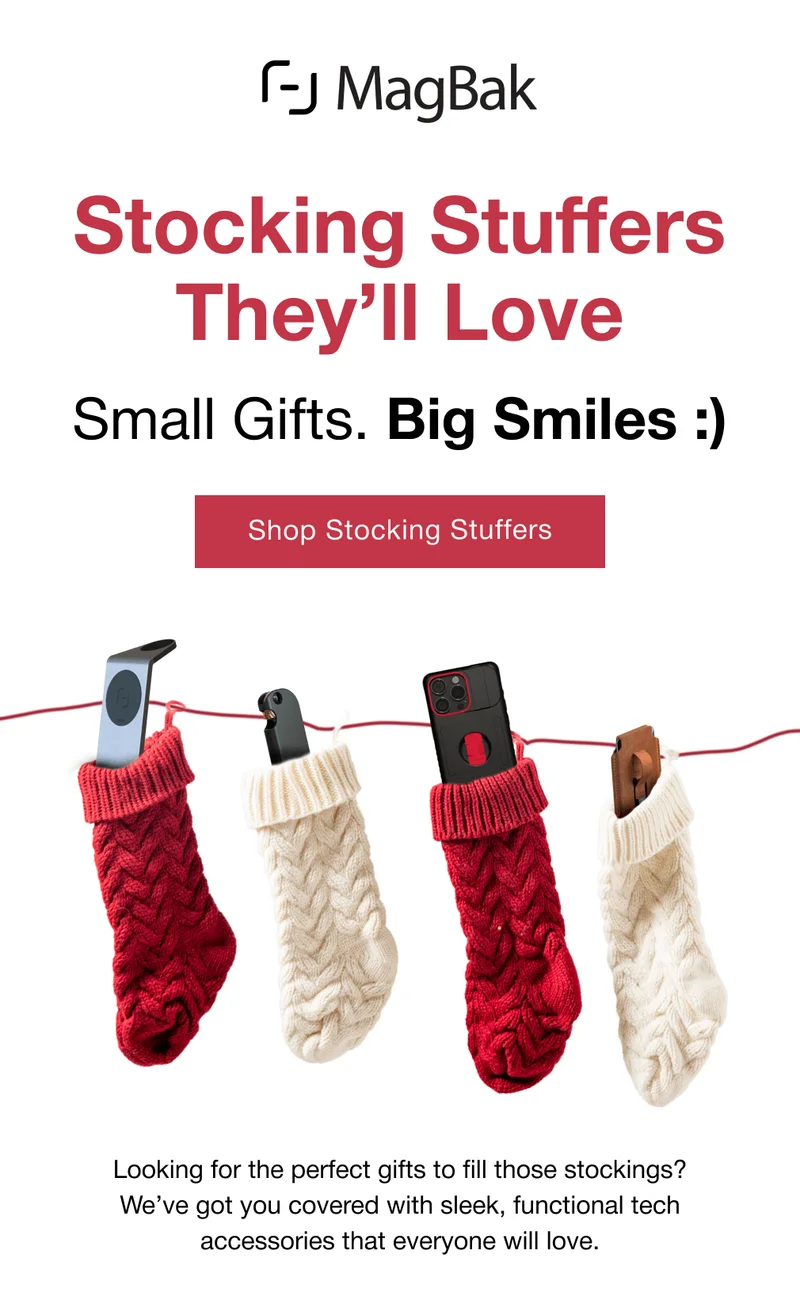 Stocking Stuffers They’ll Love Small Gifts. Big Smiles :) Looking for the perfect gifts to fill those stockings? We’ve got you covered with sleek, functional tech accessories that everyone will love.