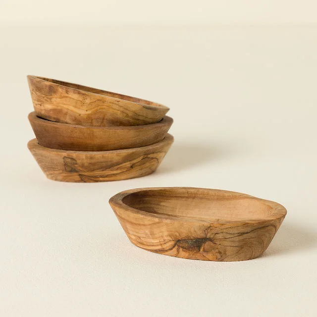 Italian Olivewood Aperitivo Bowls - Set of 4