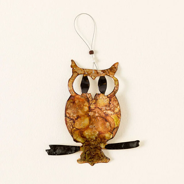 Upcycled Aluminum Owl Ornament
