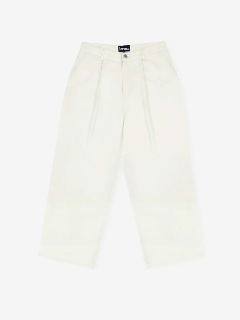 Image of Lorenz Uniform Pleated Wide Leg Pant - Ecru