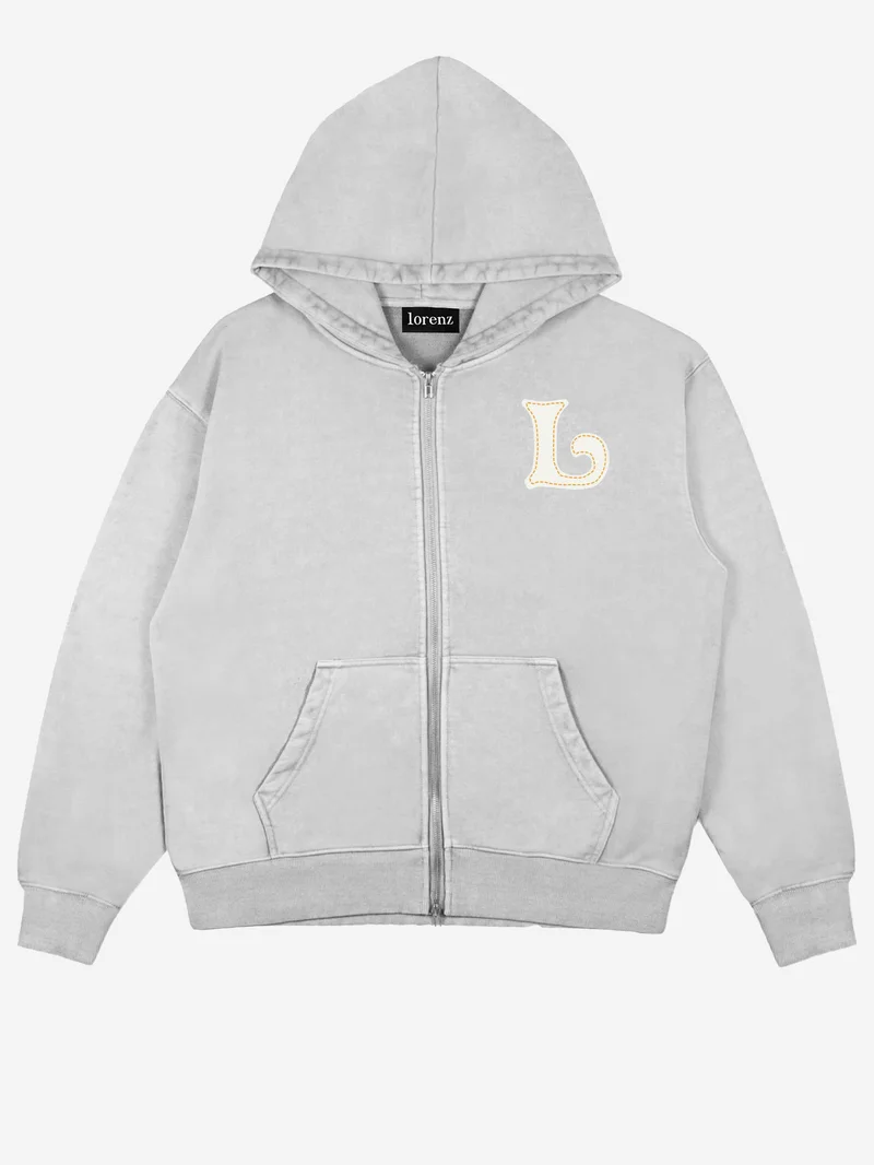 Image of Lorenz El Appliqué Hoodie - Grey