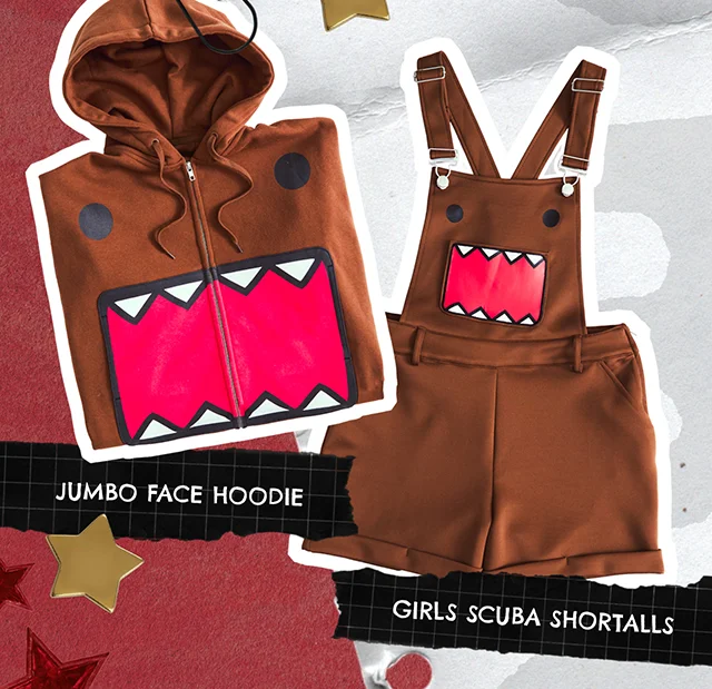 Jumbo Face Hoodies and Girls Scuba Shortalls