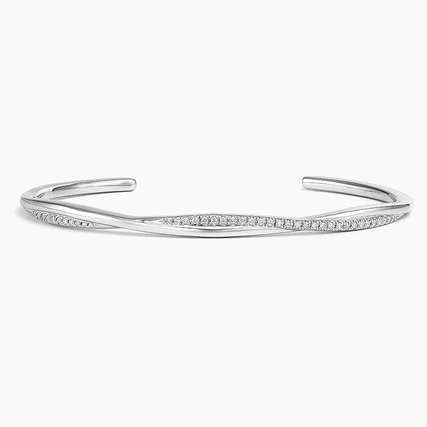 Petite Twisted Vine 6.5 In. Diamond Cuff Bracelet