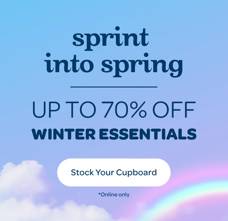 Sprint into spring event up to 70% off winter essentials. Online only