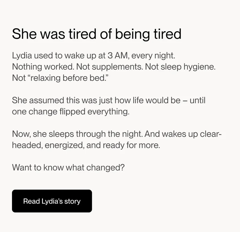 She was tired of being tired