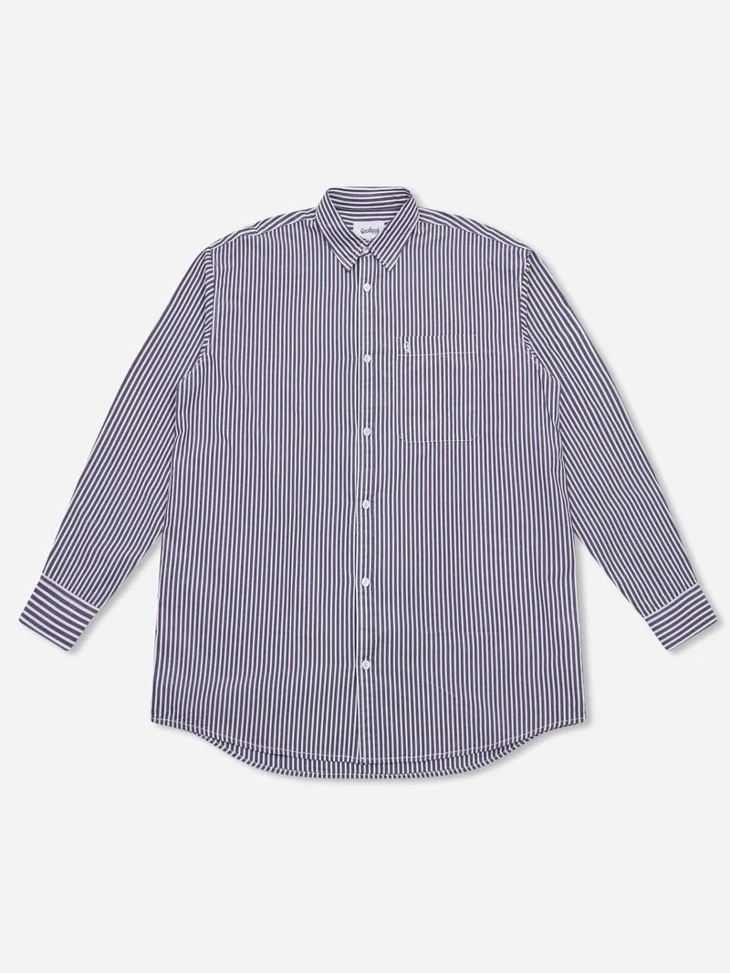 Image of Goodhood Worldwide Striped Big Shirt - Navy/White