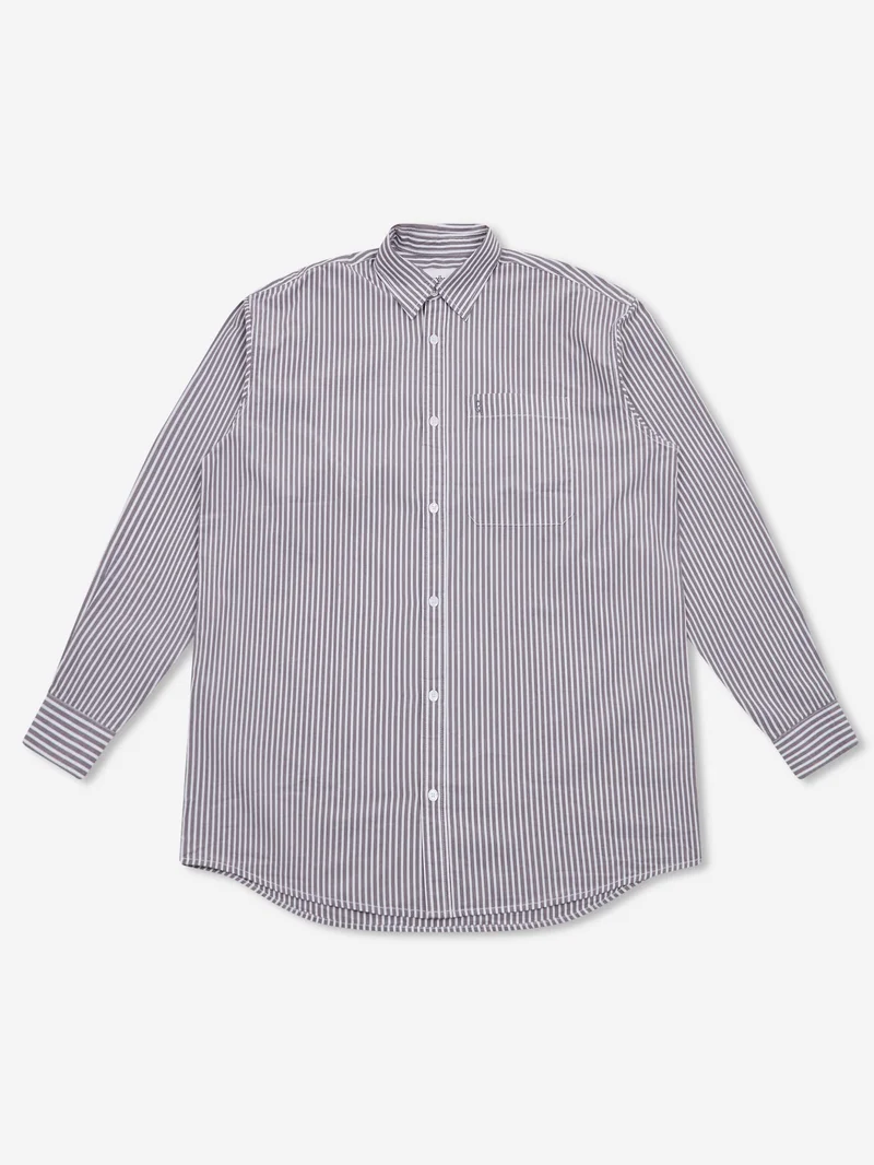 Image of Goodhood Worldwide Striped Big Shirt - Charcoal/White