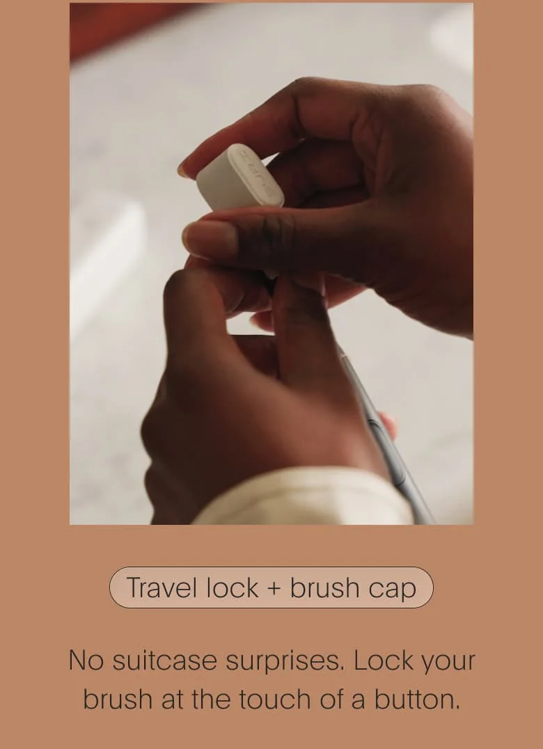 Travel lock + brush cap