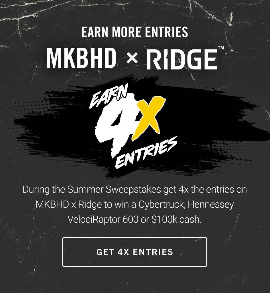 MKBHD x RIDGE | Earn 4x entries to the Sweeps
