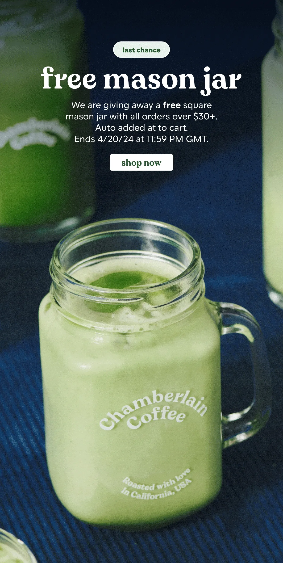 free square mason jar when you spend $30+