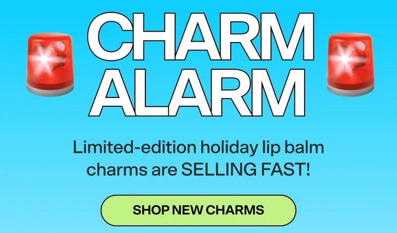 🚨CHARM ALARM 🚨 Limited-edition holiday lip balm charms are SELLING FAST! SHOP NEW CHARMS