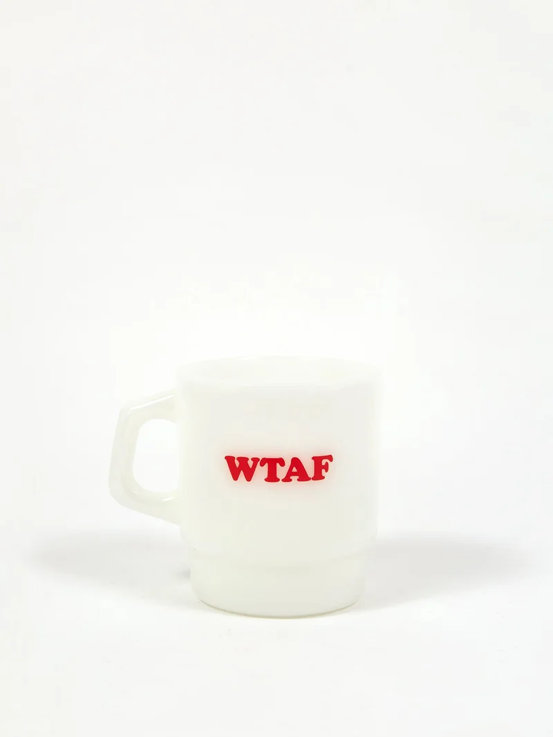 Image of Goodhood Lifestore WTAF Glass Milk Mug - White