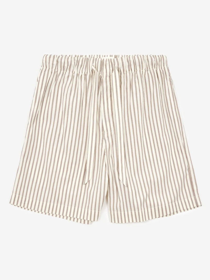 Image of TEKLA Cotton Poplin Pyjama Shorts - Hopper Stripes