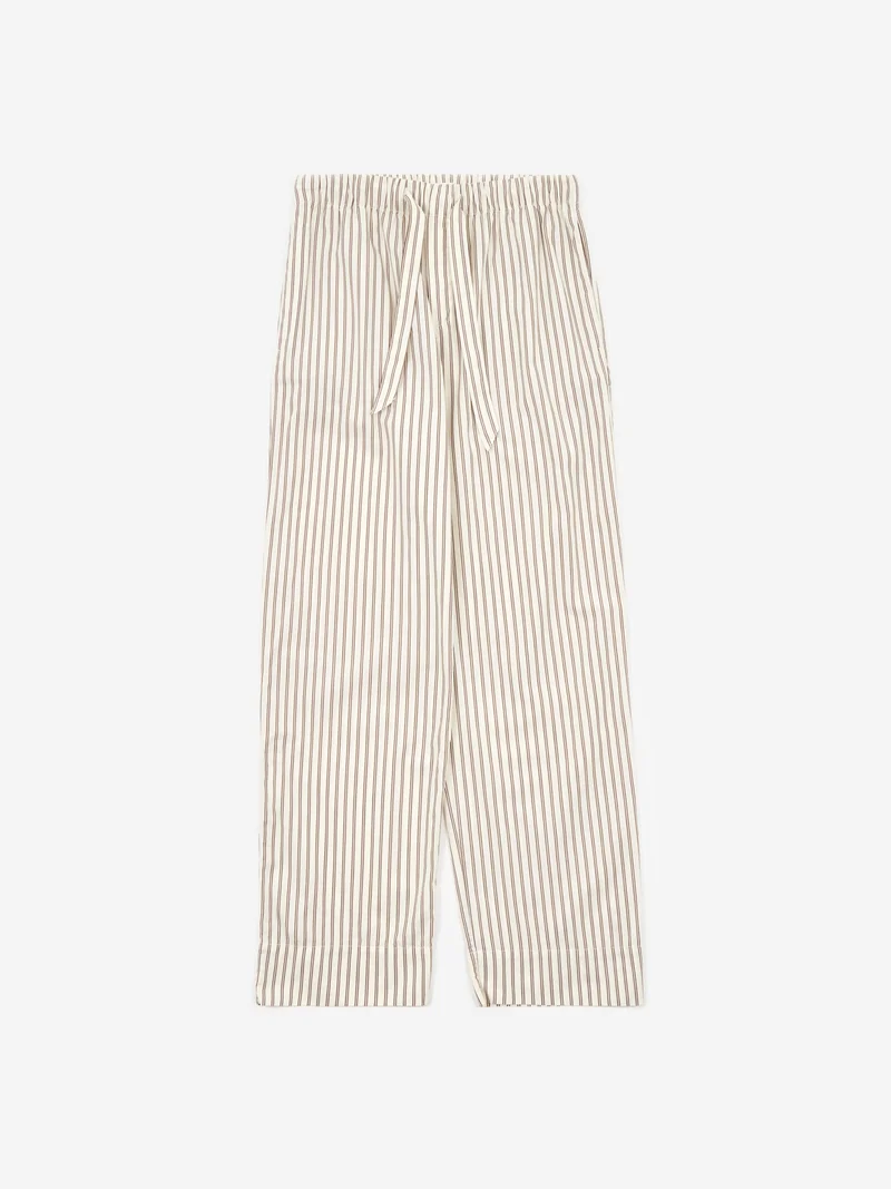 Image of TEKLA Cotton Poplin Pyjama Pants - Hopper Stripes