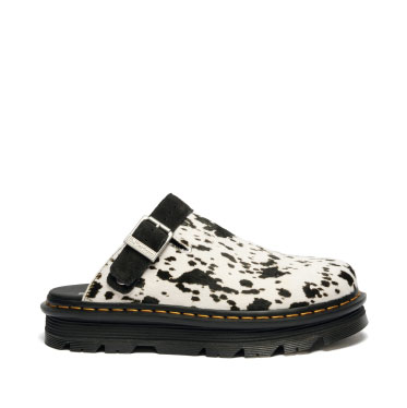 Zebzag Dalmatian Hair On Leather Platform Mules