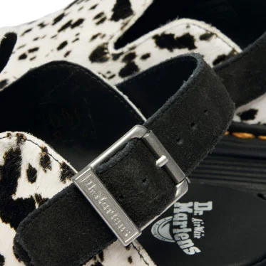 Zebzag Dalmatian Hair On Leather Platform Mules