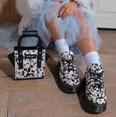 Buzz 5-Eye & Extra Small Dalmatian Hair On Leather Tote Bag
