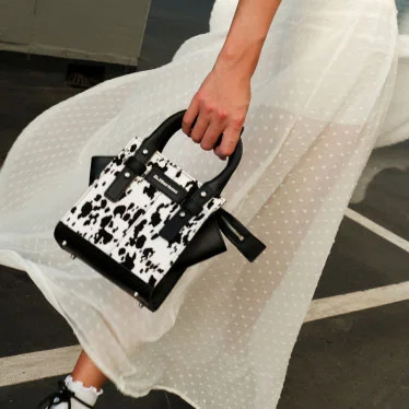 Extra Small Dalmatian Hair On Leather Tote Bag