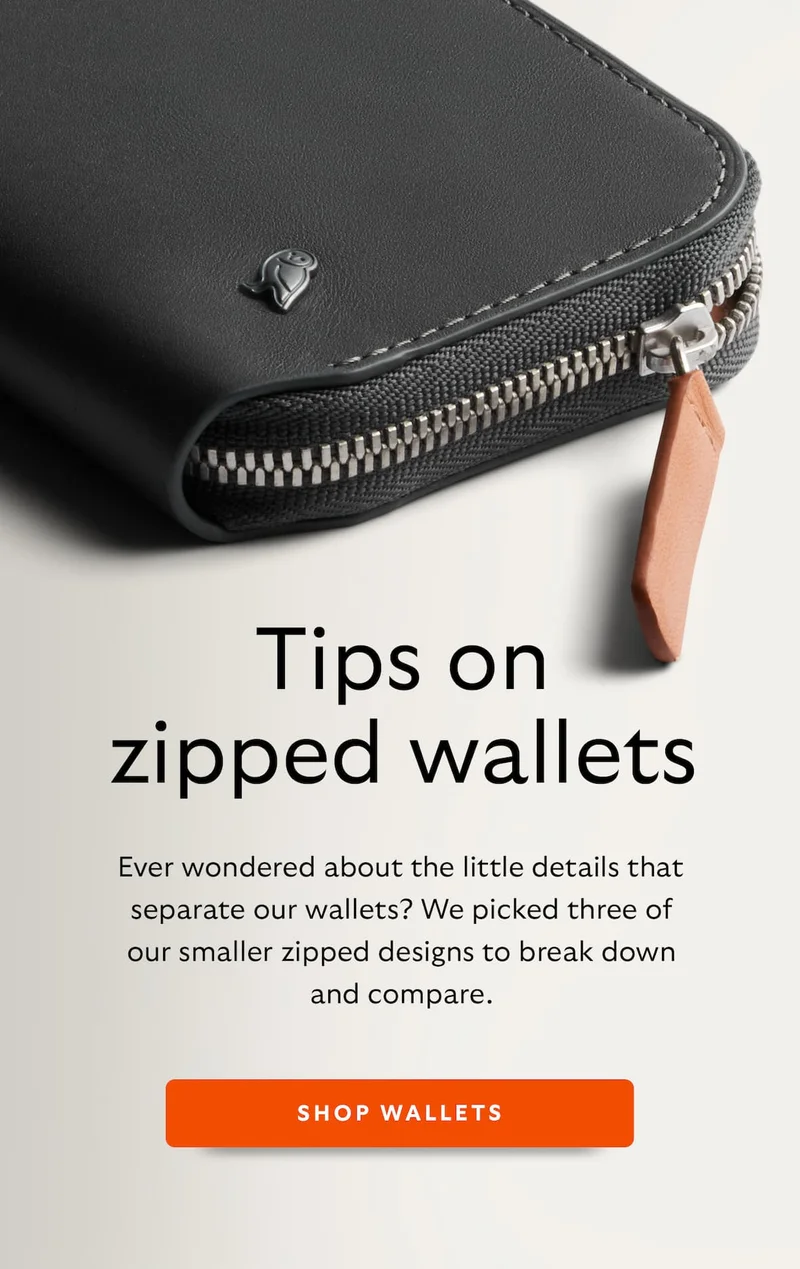 Tips on zipped wallets. Ever wondered about the little details that separate our wallets? We picked three of our smaller zipped designs to break down and compare.