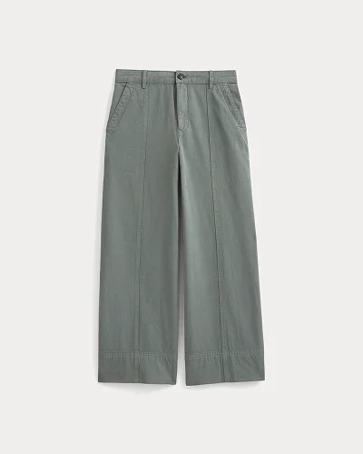 Image | Seamed Wide-Leg Pant | Agave Green