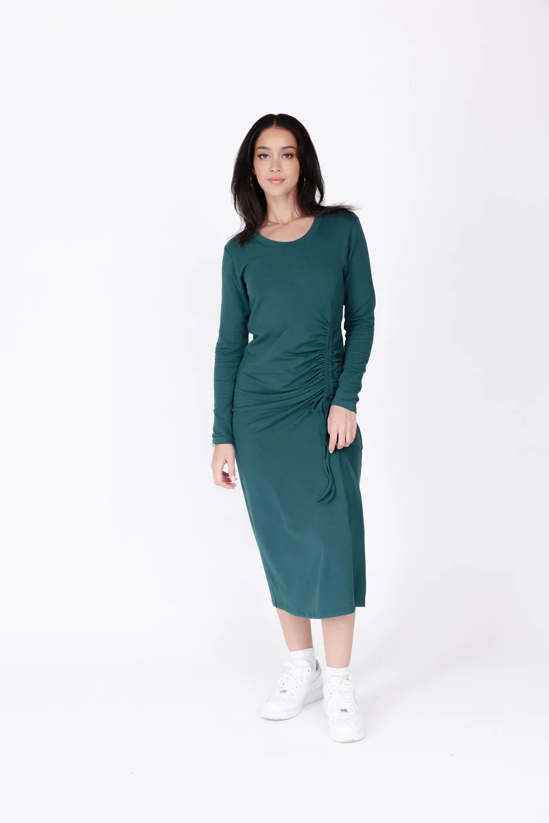 Image of Aubrey Midi Dress in Forest Green