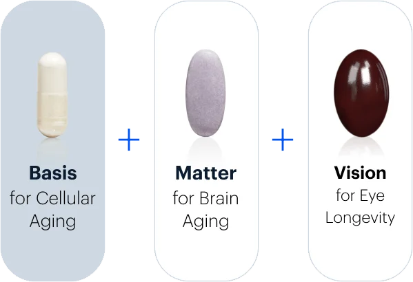 Basis for Cellular Aging + Matter for Brain Aging + Vision for Eye Longetivity